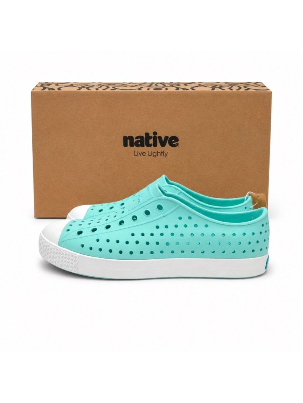 Native Shoes Jefferson Hydrangea Blue Shell White Kids Slip On Water Shoes J5 - Picture 2 of 7